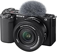 Sony Alpha ZV-E10 APS-C Mirrorless Vlog Camera Kit: 24.2MP Sensor, 4K Video, Interchangeable Lenses - Black