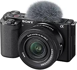 Sony Alpha ZV-E10 - Kit de câmera Vlog sem espelho com lente intercambiável APS-C - Preto, ZVE10KB