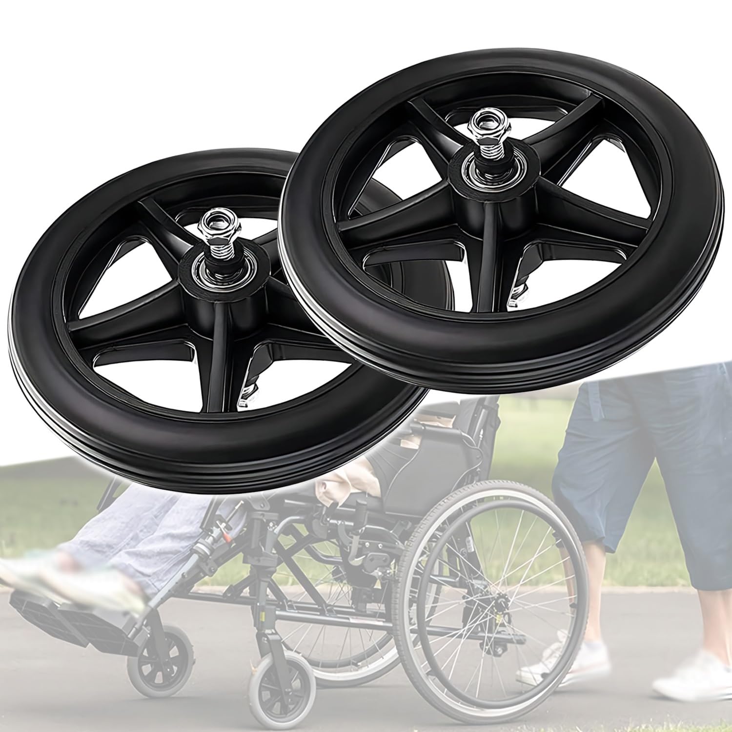 Amazon.co.jp: キャスターホイール 黒・灰色 ゴム車輪 車椅子用