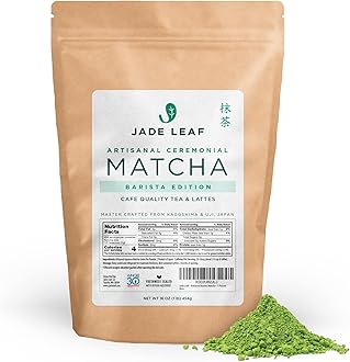 Jade Leaf Matcha Ceremonial Grade Matcha Green Tea Powder - Authentic Japanese Origin - Artisanal Barista Edition For Cafe Quality Tea & Lattes (1 Pound Bulk Matcha)