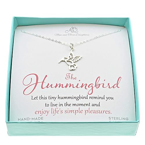 Hummingbird Sterling Silver Necklace | 18" Cable Chain | Inspirational Gift | Jewelry for Bird Enthusiasts |