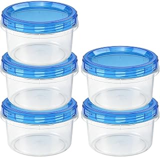 Freezer Safe Food Storage Containers - 5 Piece Leak Proof Stackable, Meal Prep Boxes with Lids for Soup, Fruits, Snacks, Juice, Refrigerator Kitchen Restaurant Picnic Food Organizer Use