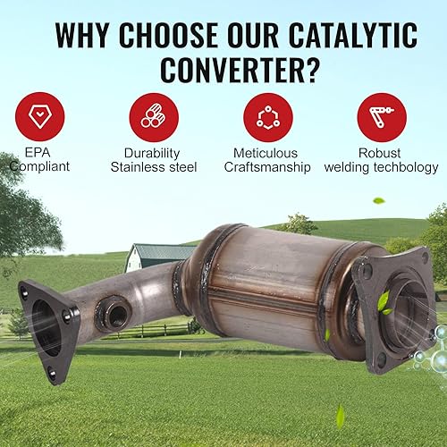 Miniatura 5 de TOPAZ 54498 Convertidor catalítico de 3 piezas LH+RH+TRASERO con junta compatible con EPA compatible con Nissan Murano SLSSE 3.5L V6 2003-2007