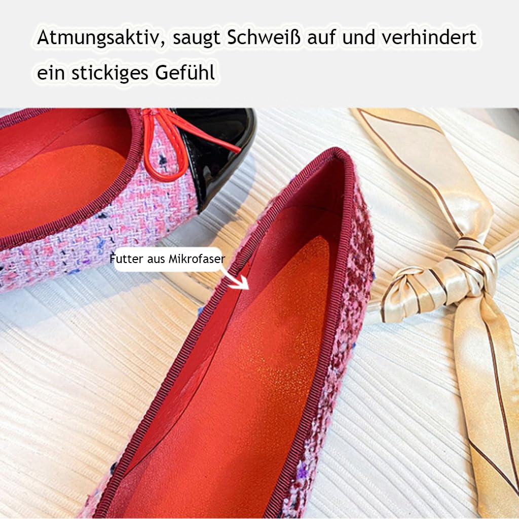 Ballerine da Donna comode, Mocassini da Donna con Tessuto Tweed, Eleganti Slip-on estive con Suola Antiscivolo, Sandali Bassi per Uso Quotidiano e Occasioni Festive