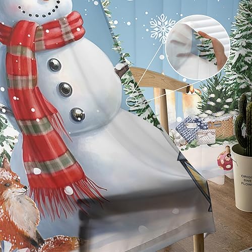 Miniatura 5 de Cortinas traslúcidas de Navidad de 84 pulgadas de largo, juego de 2 paneles de cortinas de cocina con bolsillo para barra de Navidad, cortinas