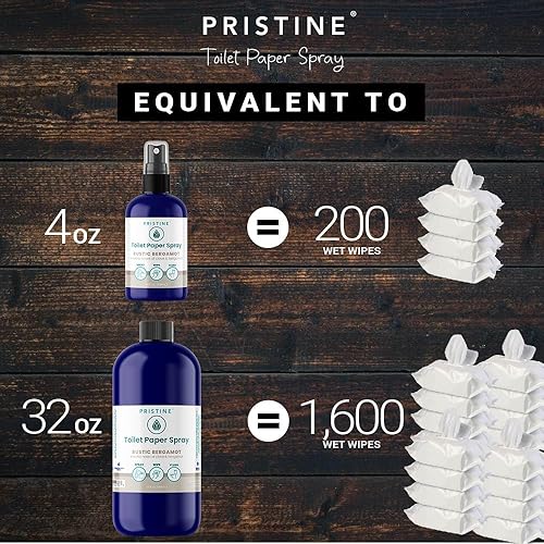 Miniatura 3 de Pristine - Espray de papel higiénico Como se ve en Shark Tank, el Planet Friendly, la alternativa más natural a las toallitas húmedas enjuagables