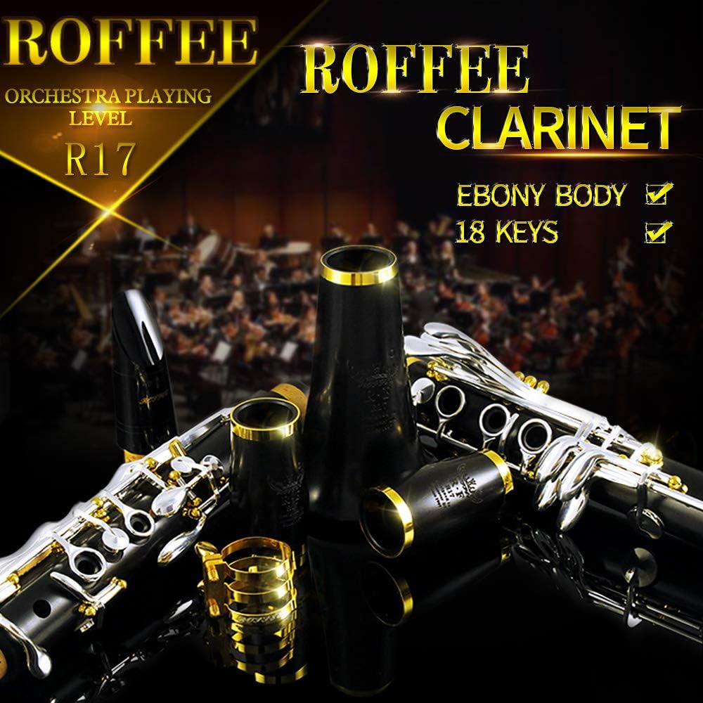 R17 professional performance level ebony wood silver plated 18 keys Bb tone clarinet