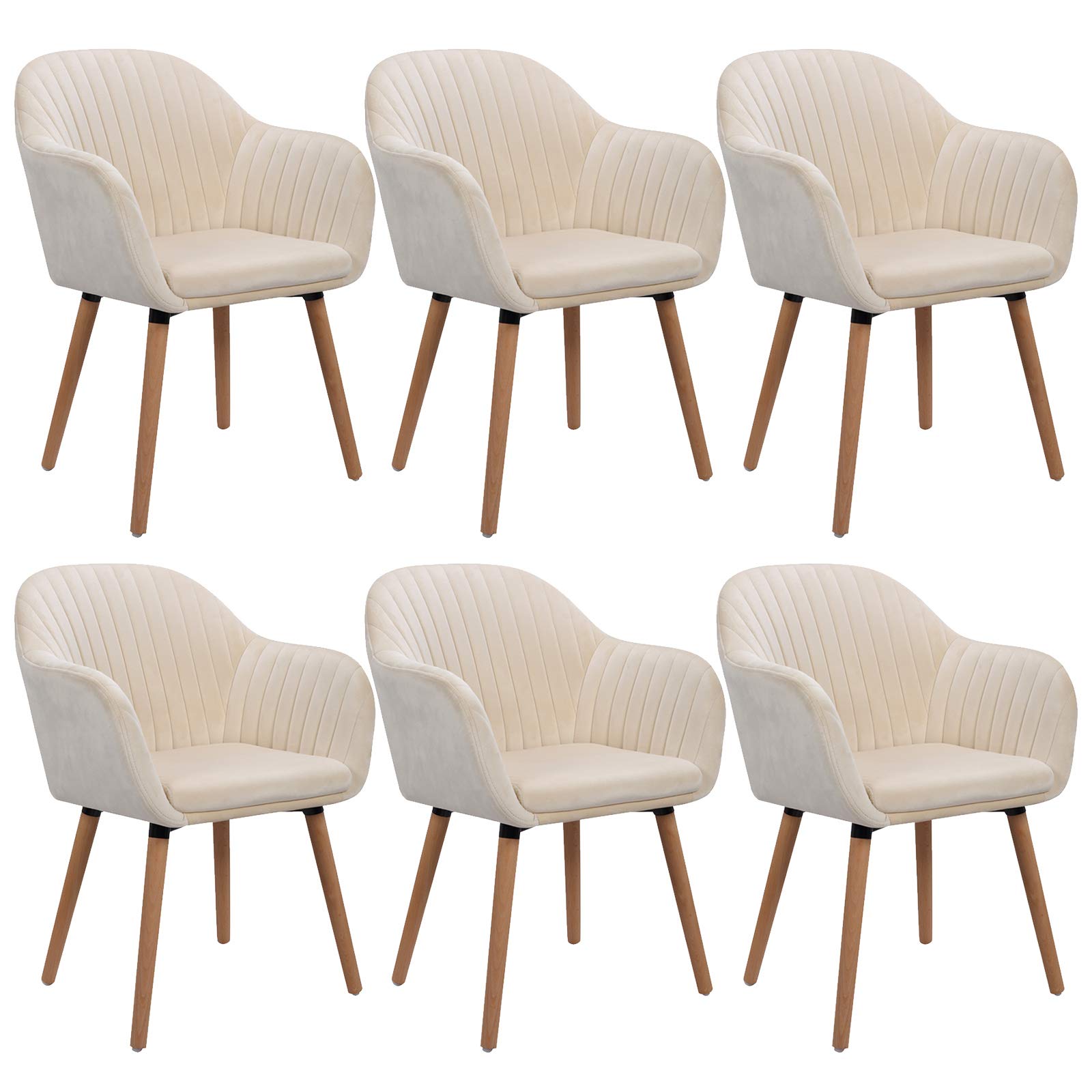 Buy WOLTU Cream White Kitchen Dining Chairs Set of 6 PCS Upholstered