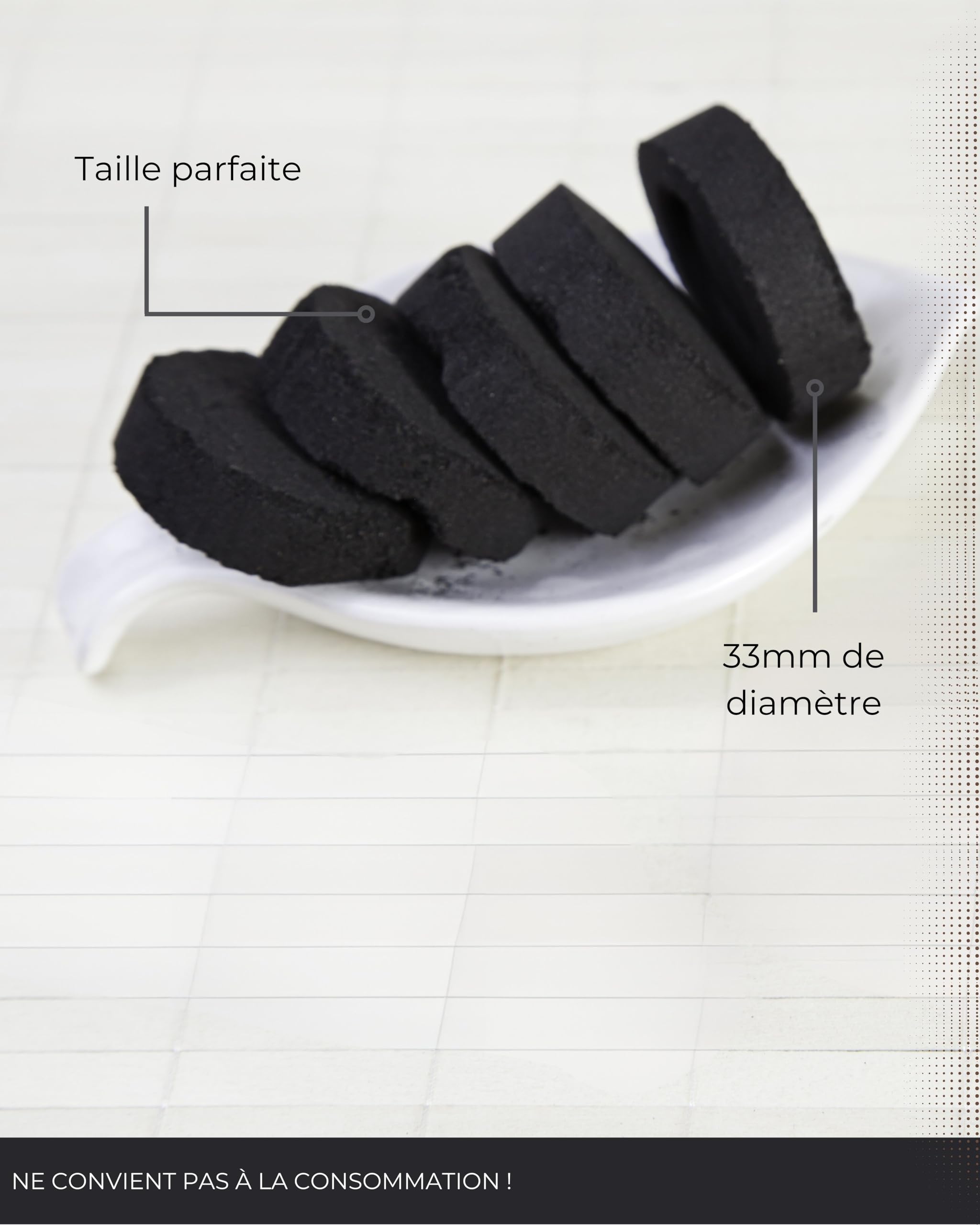 Charbon Bois qualité supérieure Lot de 10 comprimés - Accessoires Fumage pour encens et résine