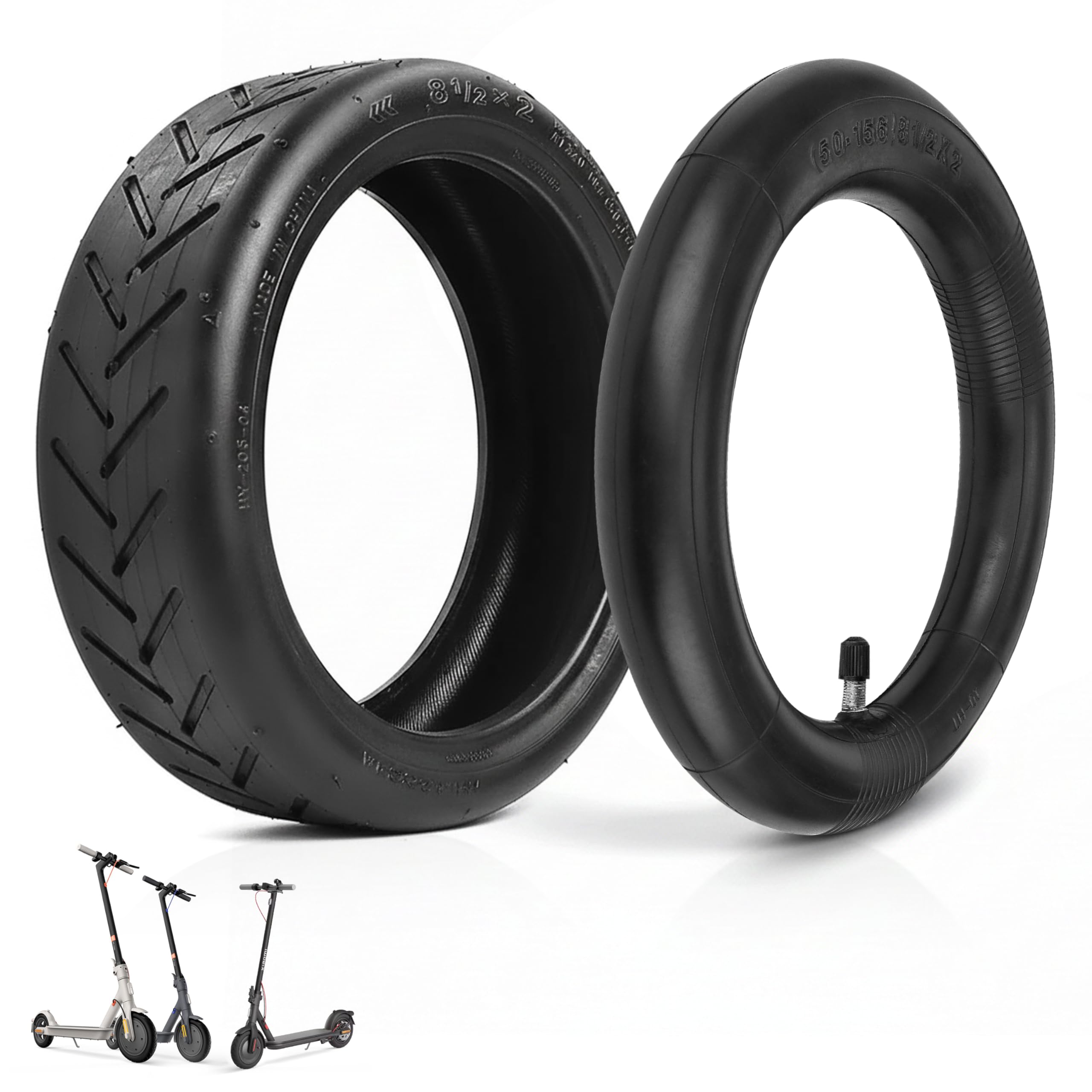 ANSENI 1 Cubierta y 1 Cámara de Aire 8.5 Pulgadas(8 1/2x2) Neumático 50/75-6.1,Ruedas Repuesto Compatible con Patinete Eléctrico Xiaomi M365,1S, Essential, Pro2,Cecotec(1 Cubierta y 1 Cámara Aire)