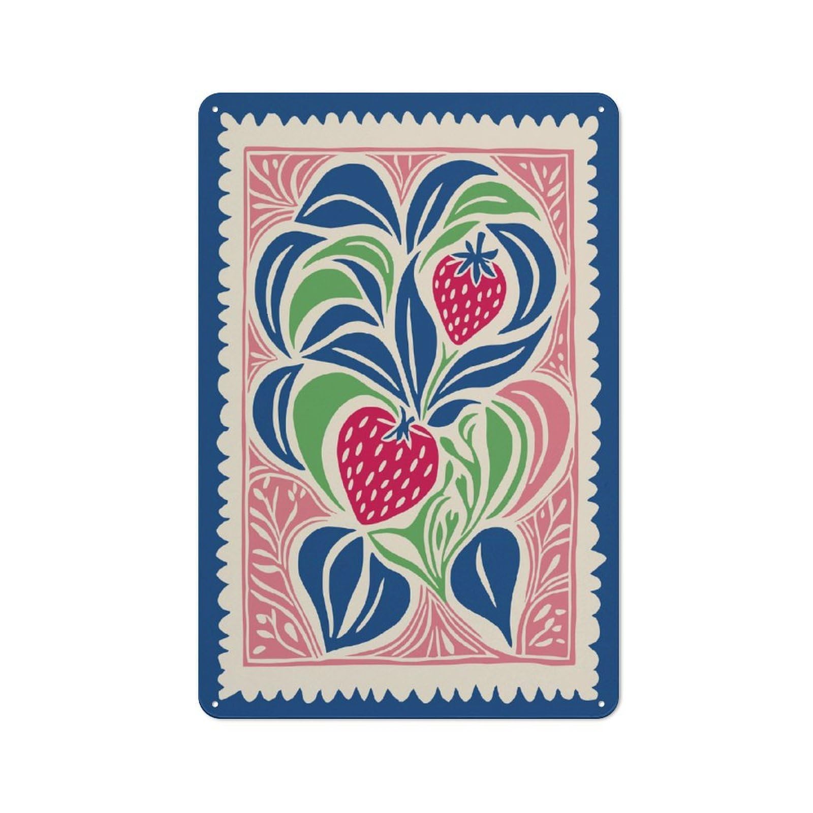 Junmoney Style-10 For Café Or Restaurant, Retro Strawberry Art Retro Metal Sign 30X20cm, Gift For Café Owners And Decorators During The Christmas Season