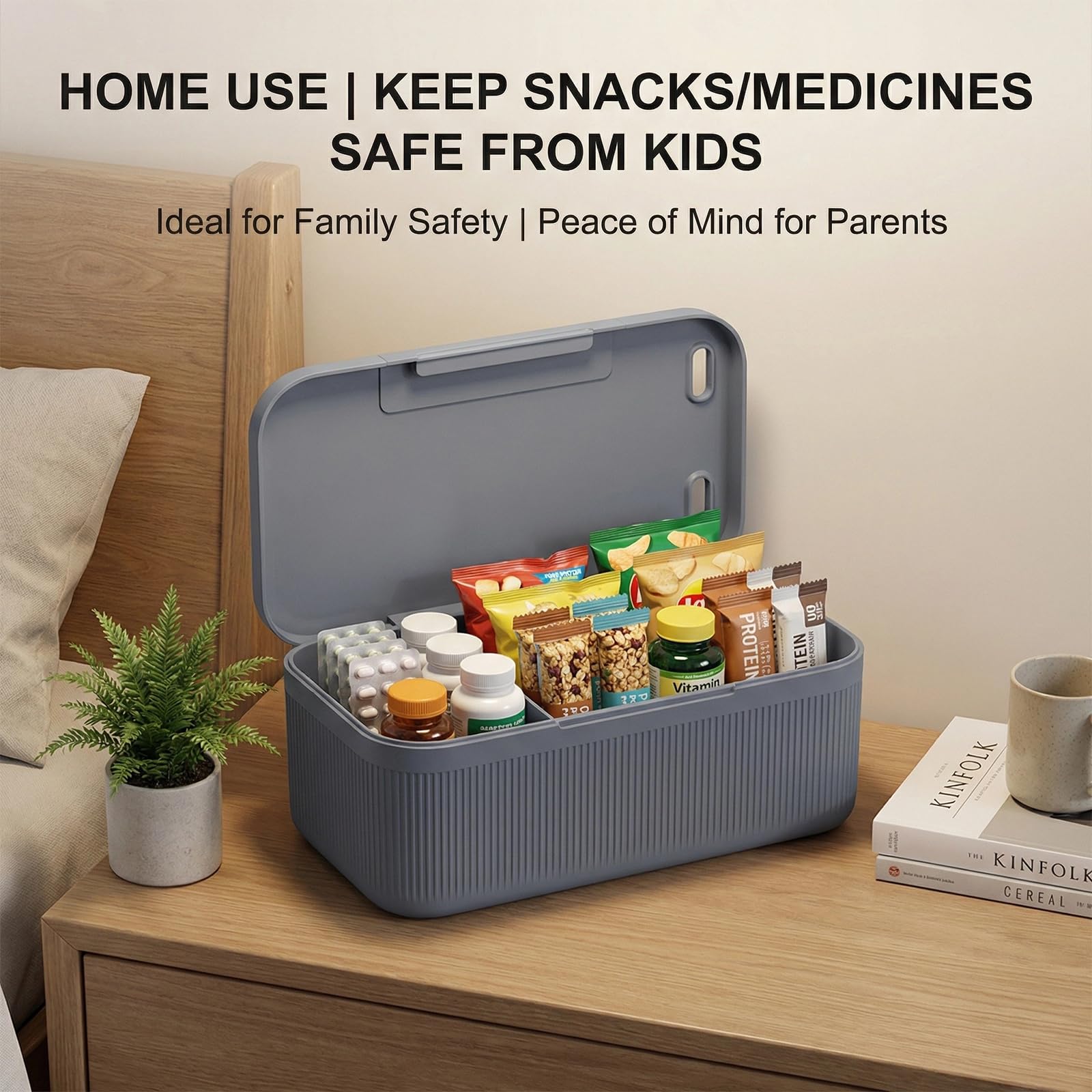 Safe Timed Lock Box, Handy Safe mit Zeitschloss, Handy Gefängnis mit Zeitschloss, Abschließbare Box, ZeitschlossZ Boxs, Phone Lock Boxs Suchtmanagement, für Medikamente, Snacks, 23.9x13.1x 9.6cm