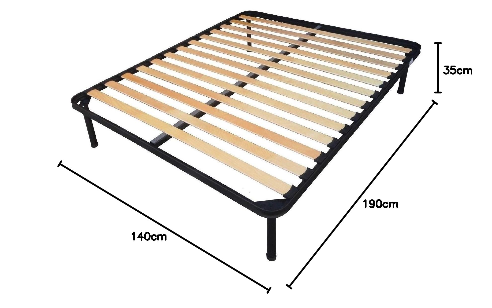 DOLCI SOGNI Rete Matrimoniale 140x190, Rete Ortopedica Doghe Letto Matrimoniale Francese e 4 Piedi Letto Smontabili, Struttura Letto Matrimoniale 140x190 Interamente in Ferro 100% Made in Italy