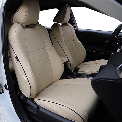 Miniatura 10 de HKZ Juego completo de fundas personalizadas para asientos de automóvil Toyota Corolla para Corolla Hybrid LE 2023 2024, cuero (negro)