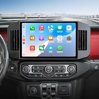 Android Car Stereo Radio for Jeep Wrangler JL Gladiator JT 2019-2023 Wireless CarPlay Android Auto AirPlay MirrorLink GPS Navigation Touchscreen Upgrade Bluetooth Multimedia Player (13.1” 6G+128G)