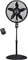 Lasko Oscillating Cyclone Pedestal Fan, Adjustable Height, Timer, Remote Control, 3 Speeds, for Bedroom, Living Room, Home Office, 18