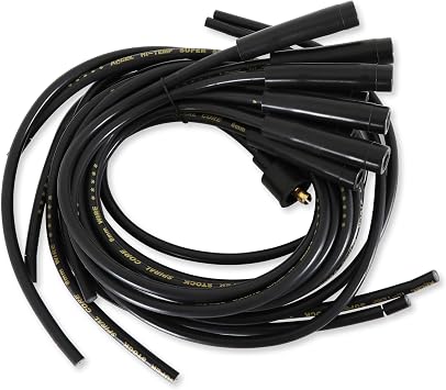 ACCEL 5040K SuperStock 5000 8mm Spark Plug Wire Set, Straight Boots, Black