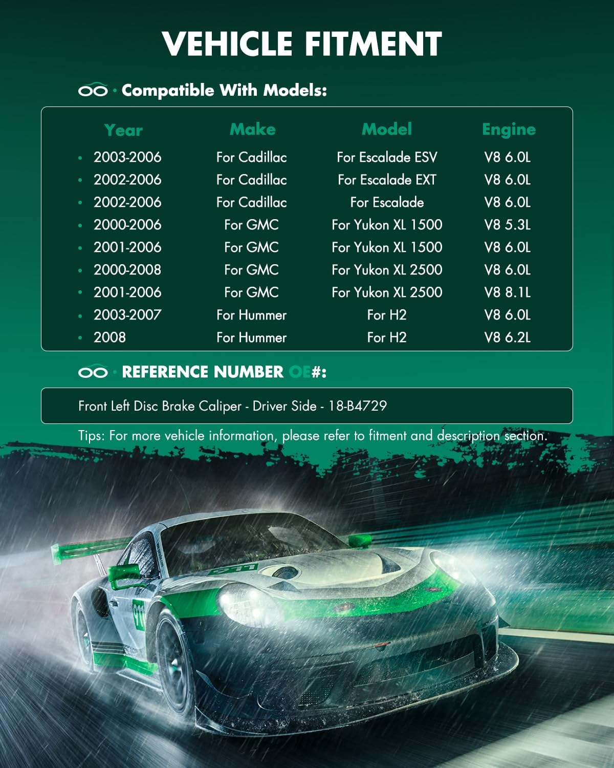 SCITOO 18-B4729 Brake Piston Caliper Fit For Cadillac Escalade 2002-2006 For Cadillac Escalade ESV 2003-2006 For Cadillac Escalade EXT 2002-2006 For Chevrolet Astro 2003-2005