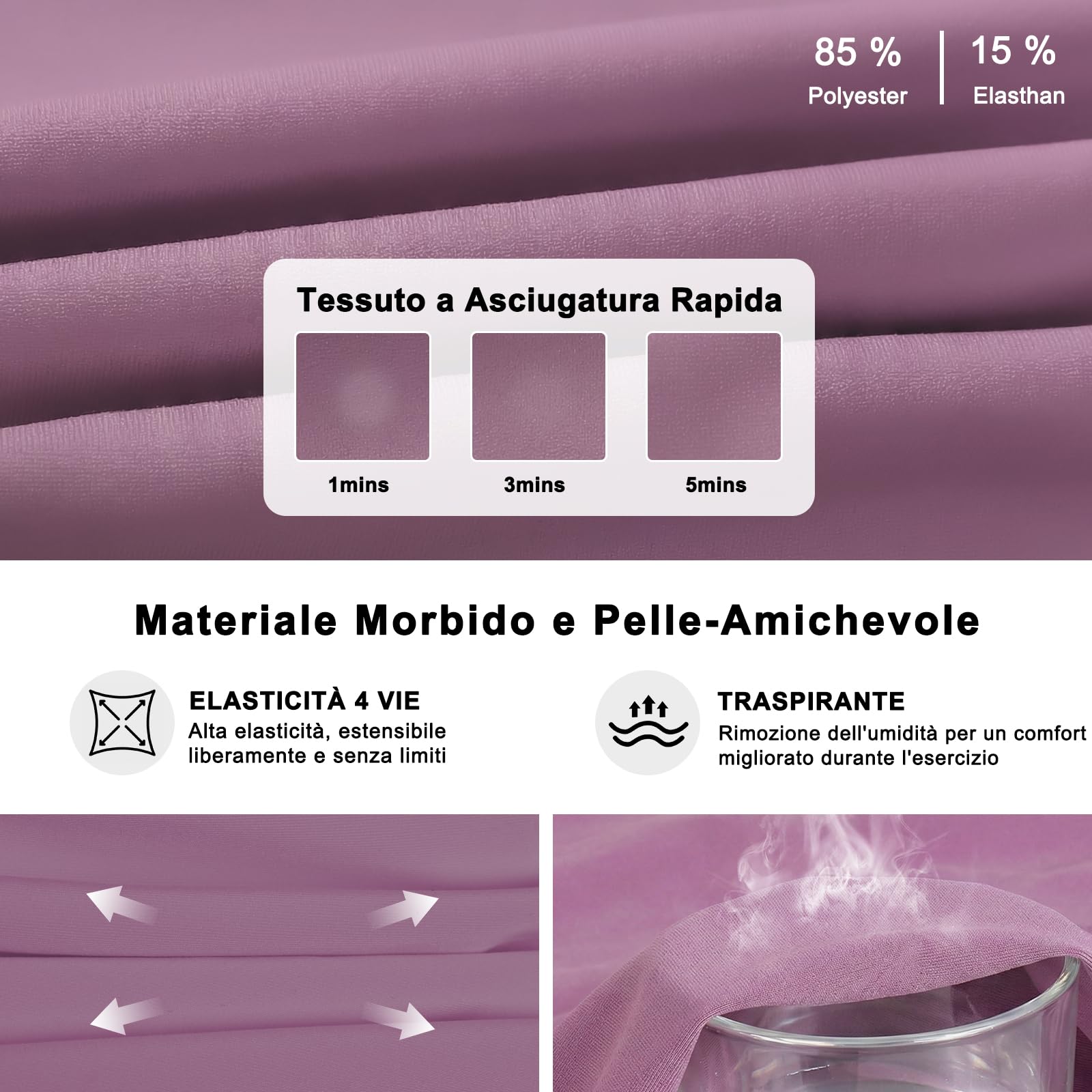 4 Pack Maglietta Compressione Donna Traspirante Asciugatura Rapida Maniche Lunghe Leggero Elastico Base Layer Shirts Yoga Fitness Funzionale Top Sportiva Tee per Corsa Formazione Jogging Viaggi
