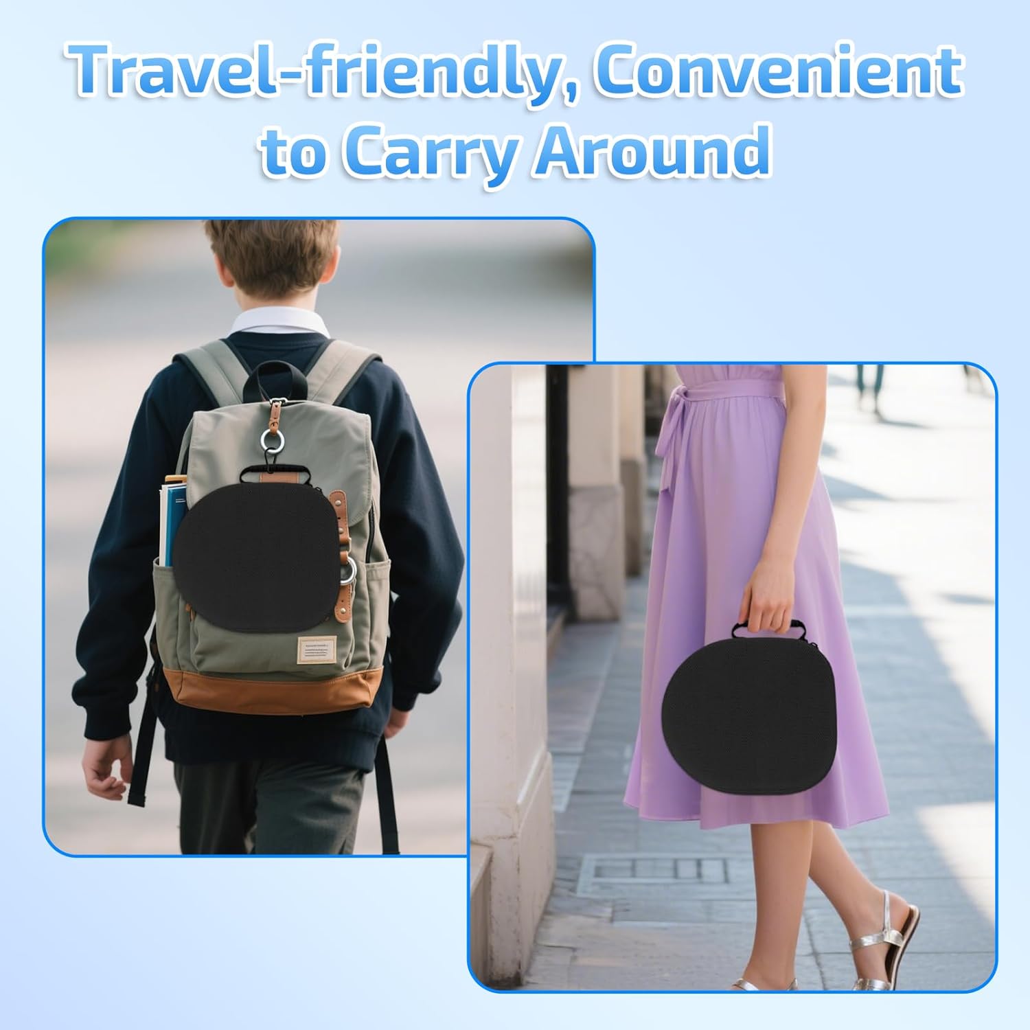 AirPod Max Case with Sleep-Mode Charging Function, Protective Travel Bag for Apple Over-Ear Headphones (Black) - Image 7