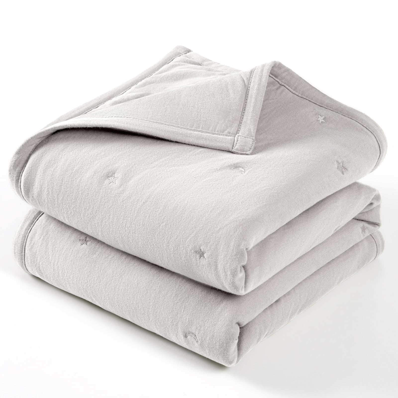 Lulu moon Baby Crib Blanket - Jersey Cotton Crib Quilt for Infant and Toddler Bedding - Lightweight Nursery Quilted Blanket for Girls and Boys 30x40''(Sliver Grey)