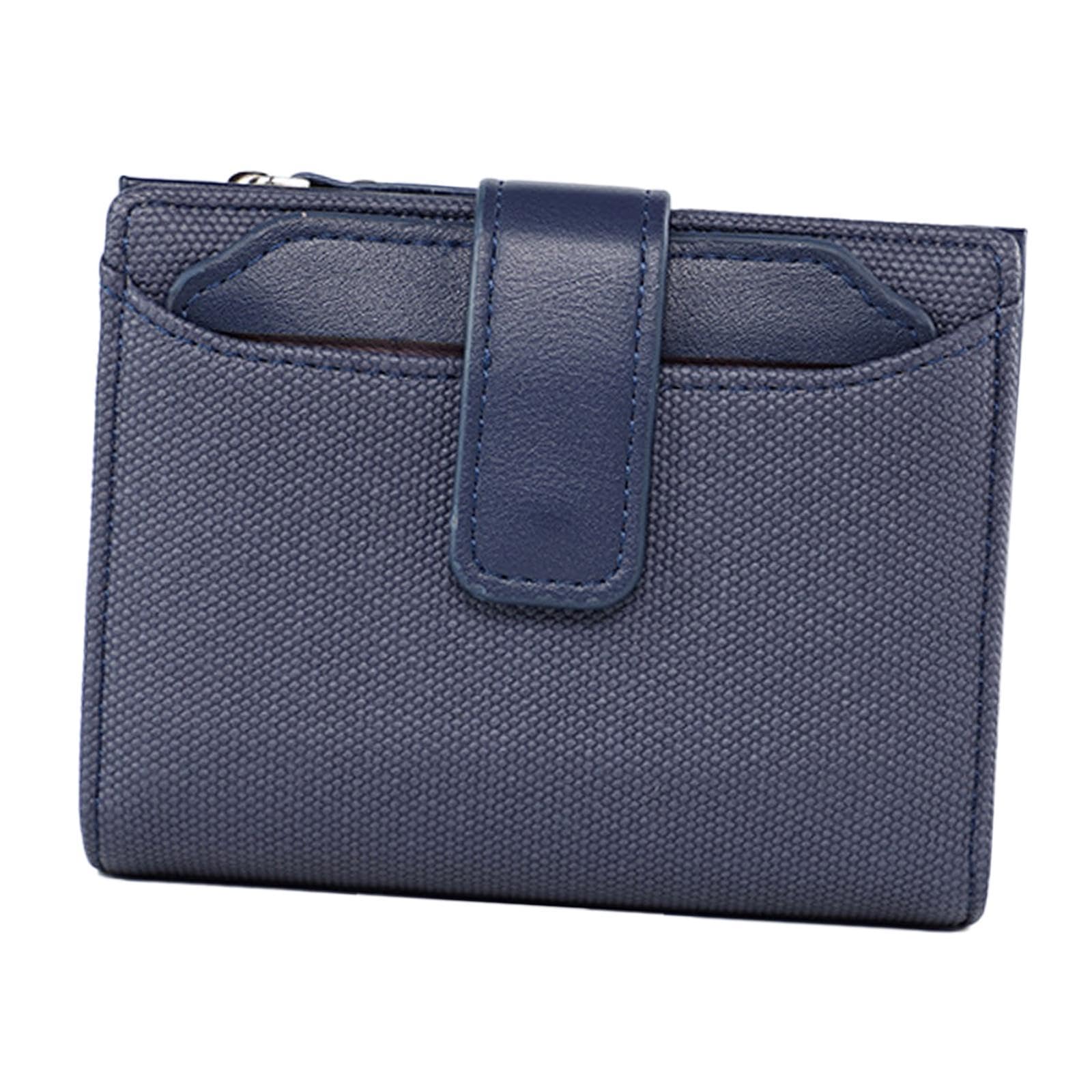 nivaa Small Wallet for Women Fashion Card Wallet for Shopping Street Business Trip Dark Blue-picture-22