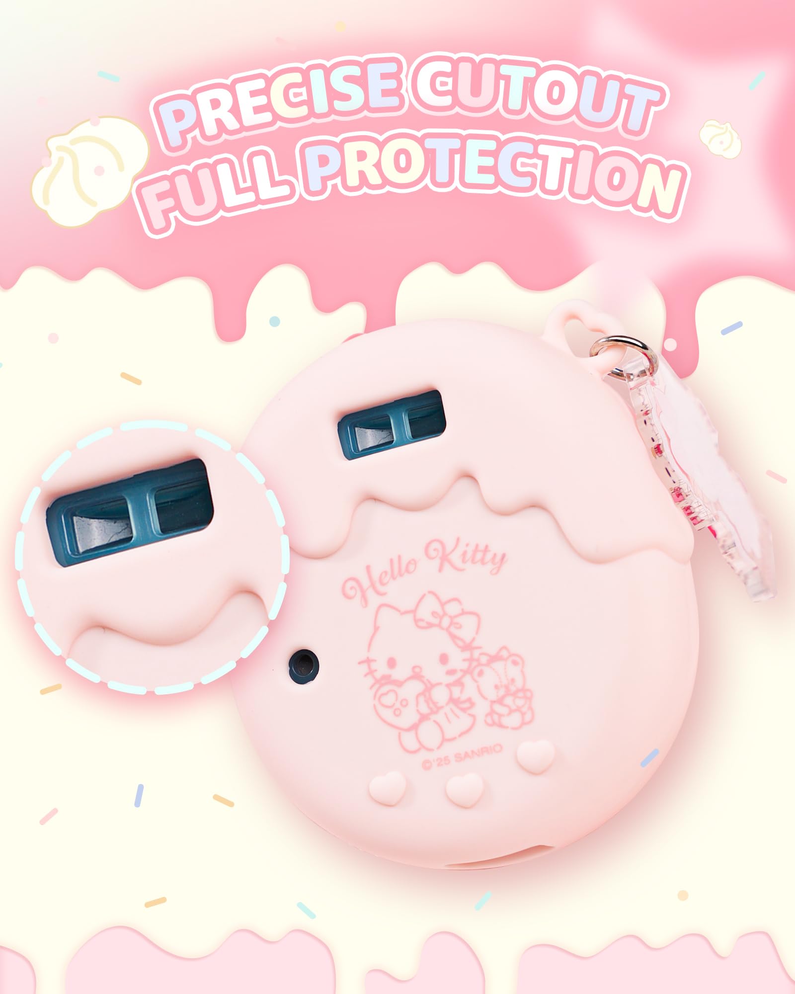 Kuitmor Sweetheart Czekoladowe silikonowe etui kompatybilne z Tamagotchi Uni, miękkie etui ochronne ze wzorem cukierkowego serca, odporne na zarysowania i wstrząsy, skóra do wirtualnego urządzenia dla