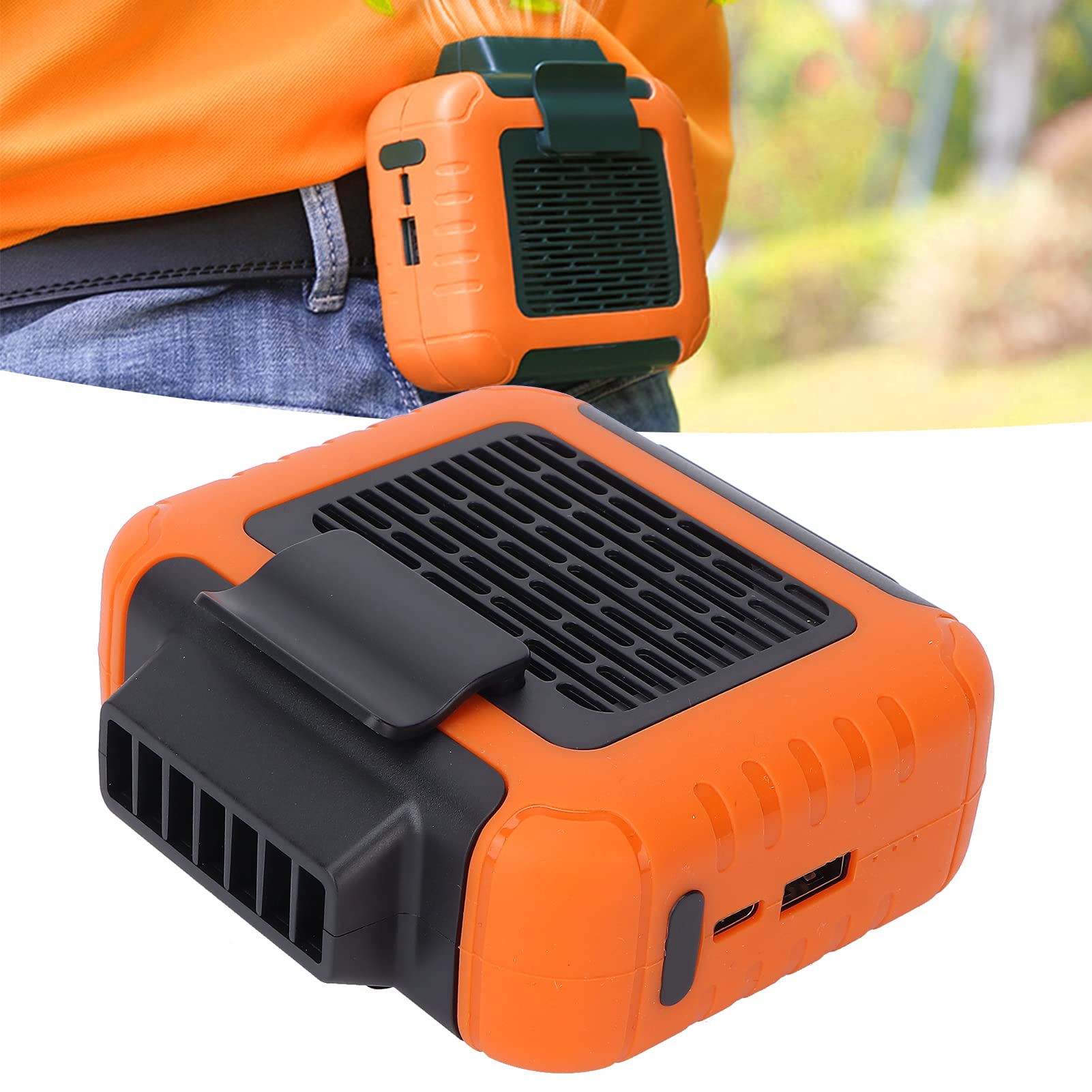 ZJchao Waist Clip Fan, Portable Mini Waist Fan Outdoor Simple Speed Adjustable Neck Fan Necklace Cooling Fans Personal Mini Fan for Camping Cycling