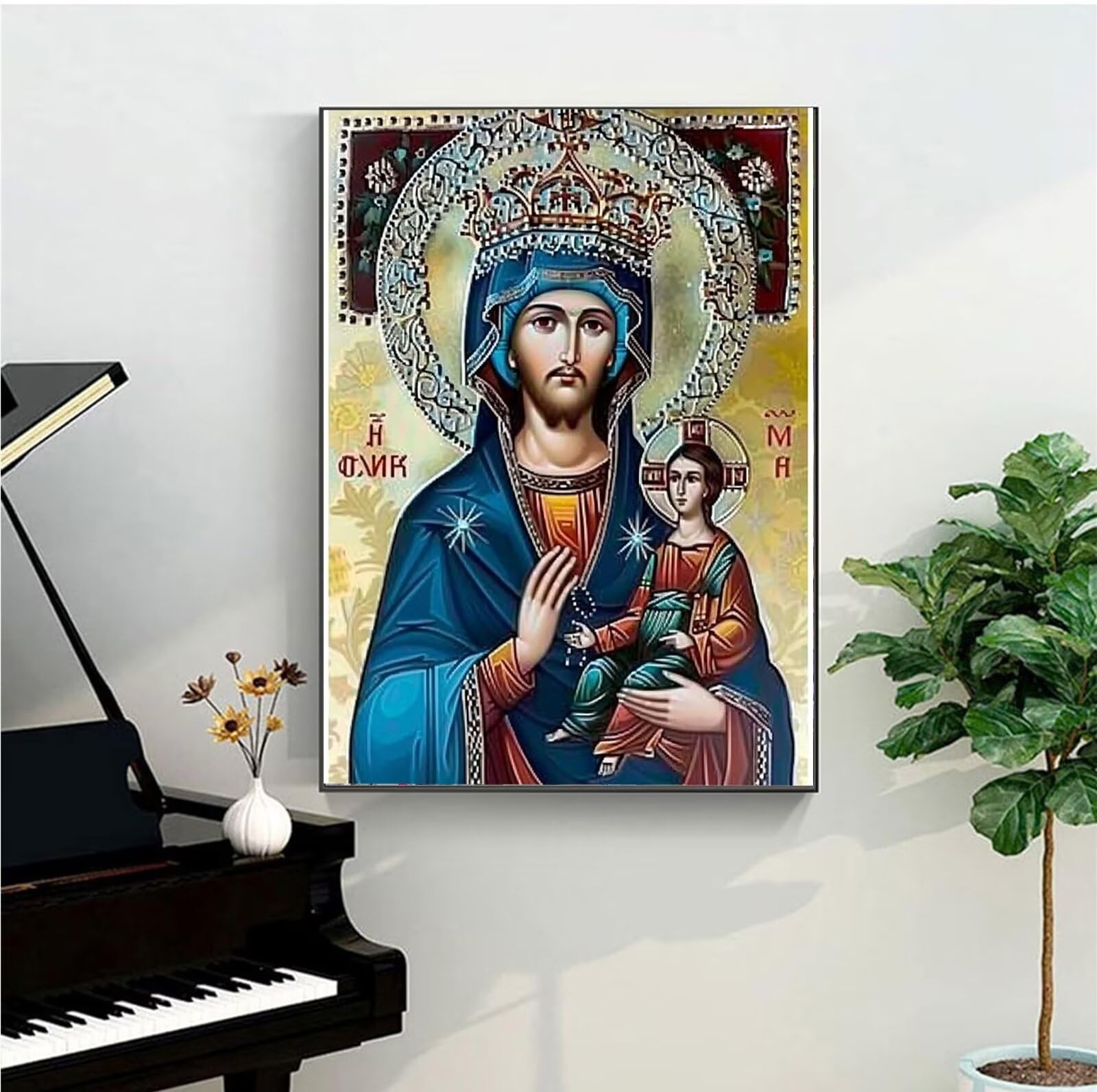 Peepezo DIY Malen nach Zahlen Erwachsene Jesus Erwachsene Malen nach Zahlen Kits auf Leinwand Sterne Malen nach Zahlen Kunsthandwerk Geschenk für Home Wall Deco 60x80cm (mit Rahmen)