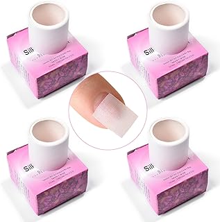 siyuwuro 4 Rolls Silk Nail Wrap Self Adhesive Repair Silk Nails Nail Break Split Repair Reinforcement Bandage Extension Sticker Manicure Tools for Home DIY and Salon Use