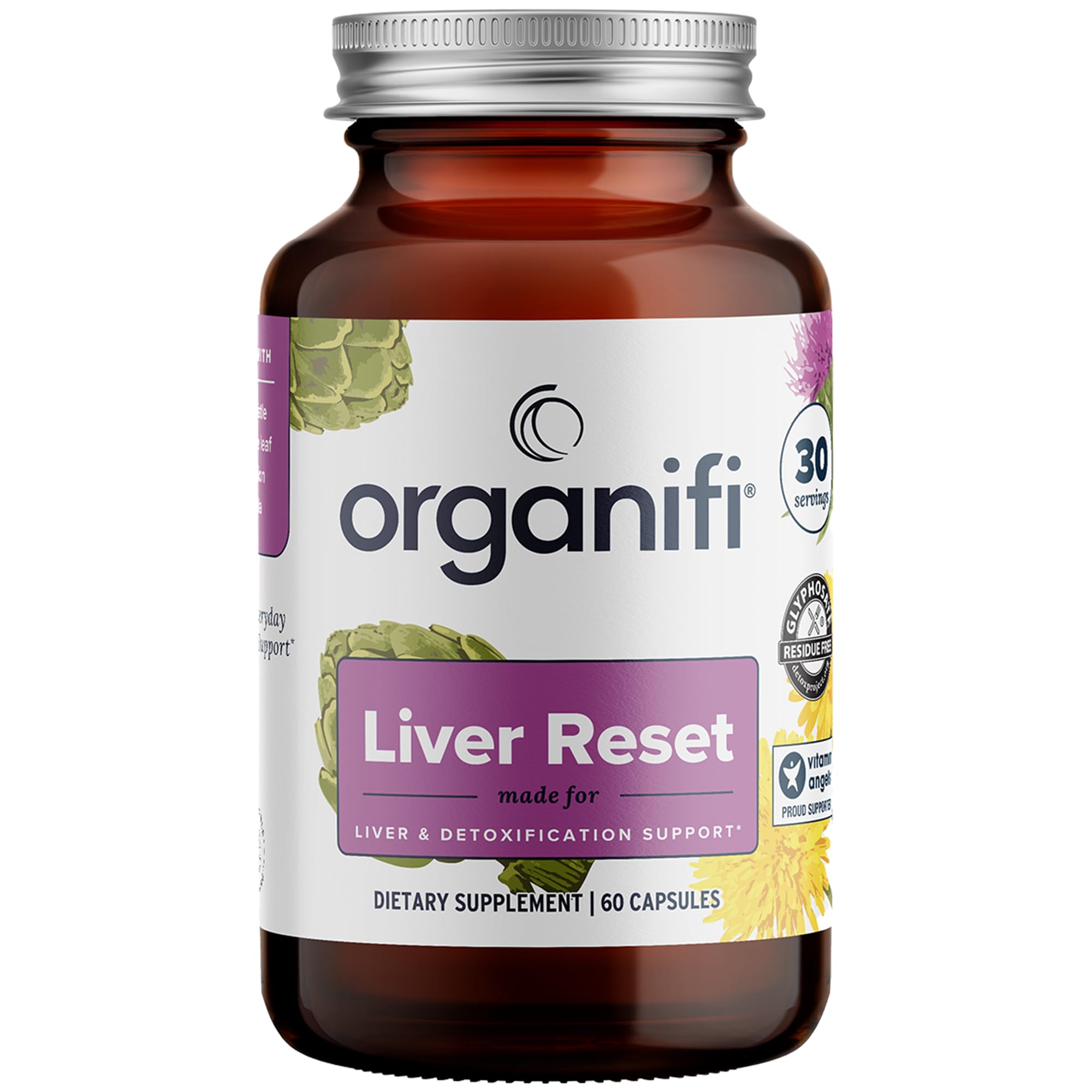 Organifi - Liver Reset - Liver Detox - Digestive and Immune Support - Promotes Cellular Energy Production, 60 Capsules