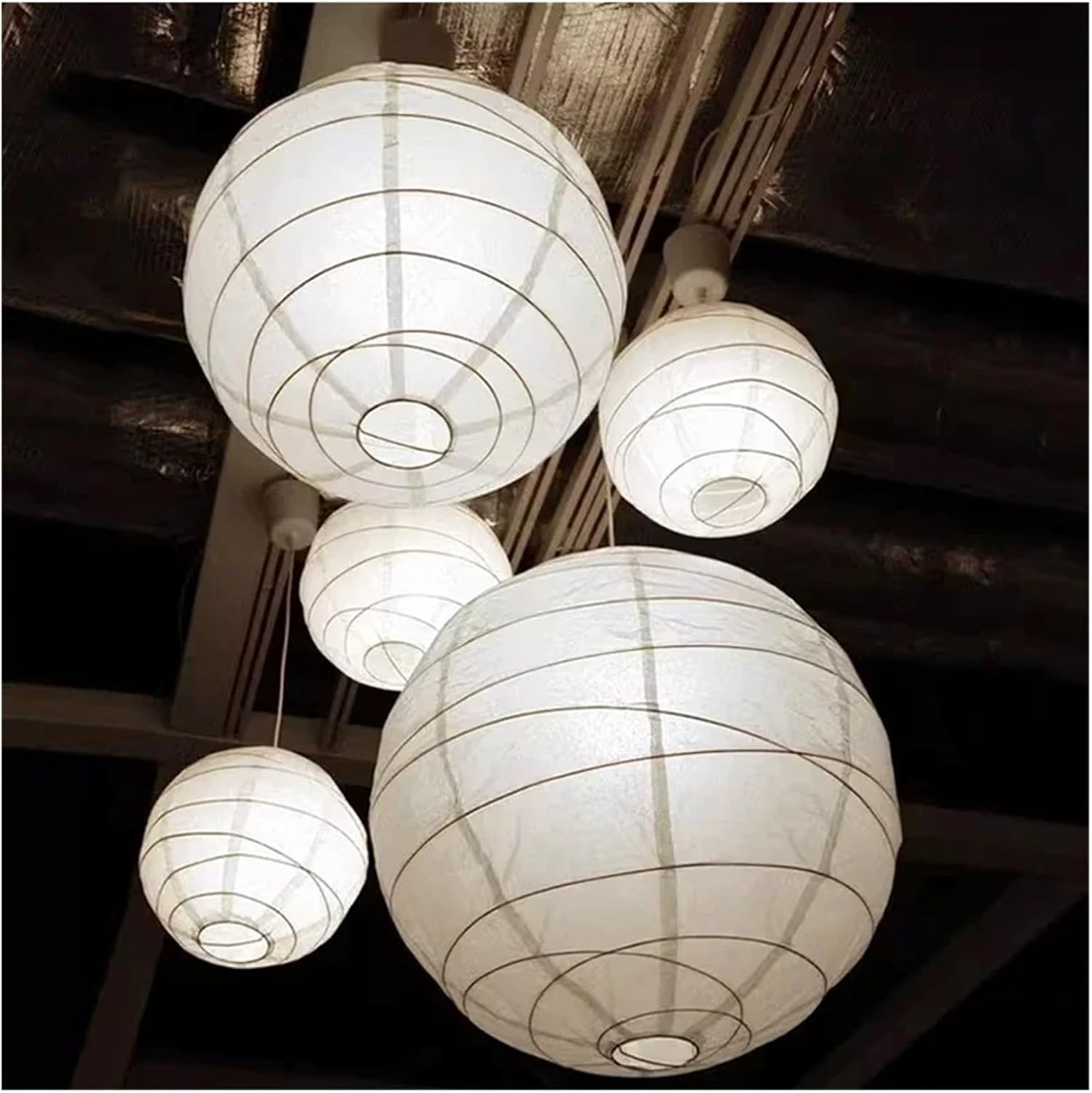 Japanese Style Scandinavian Rice Paper Chandelier Living Room Dining Room Bedroom Led Restaurant Chandelier