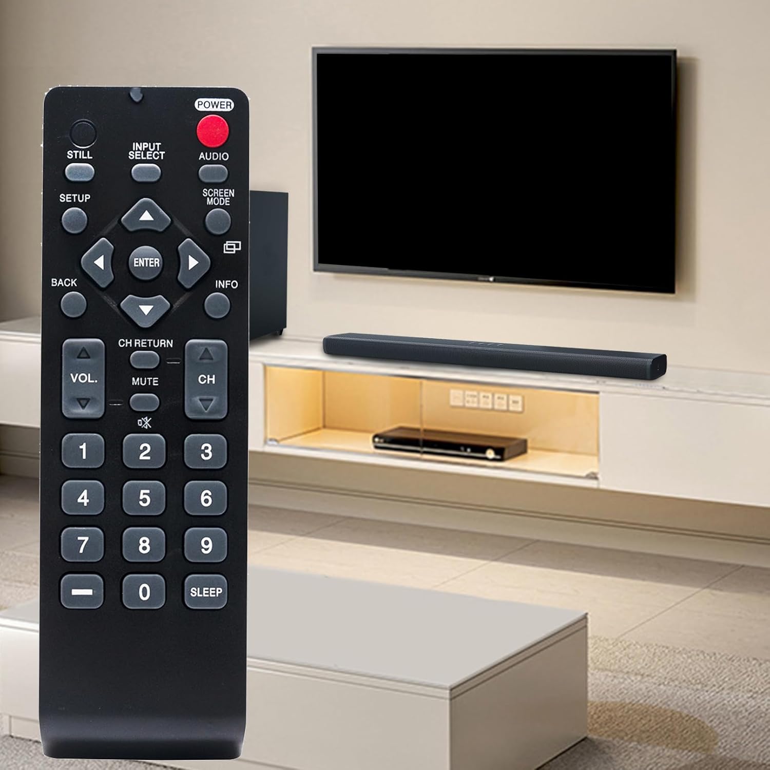 ZdalaMit NH000UD Remote Control in use with an Emerson TV setup