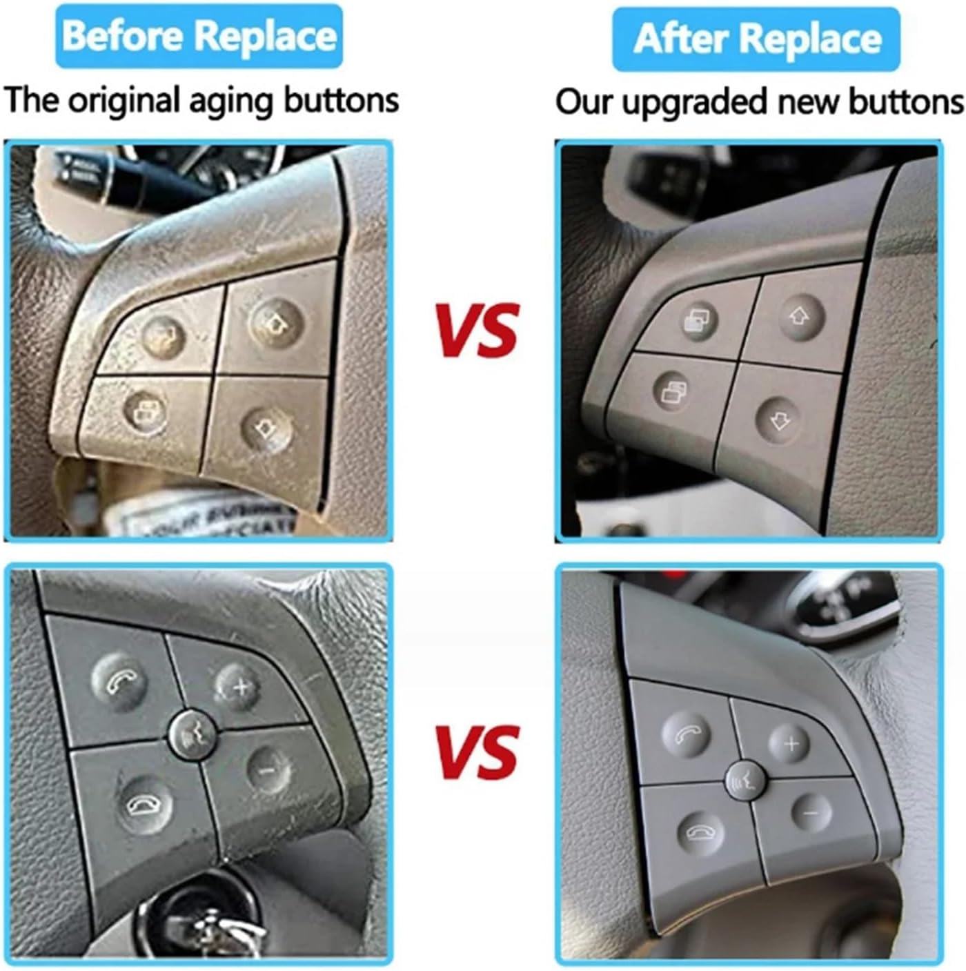 Car Steering Wheel Control Switch Button 4 Keys Compatible with Mercedes Benz W164 ML GL B/R-Class 2006-2009 W251 Master Knob