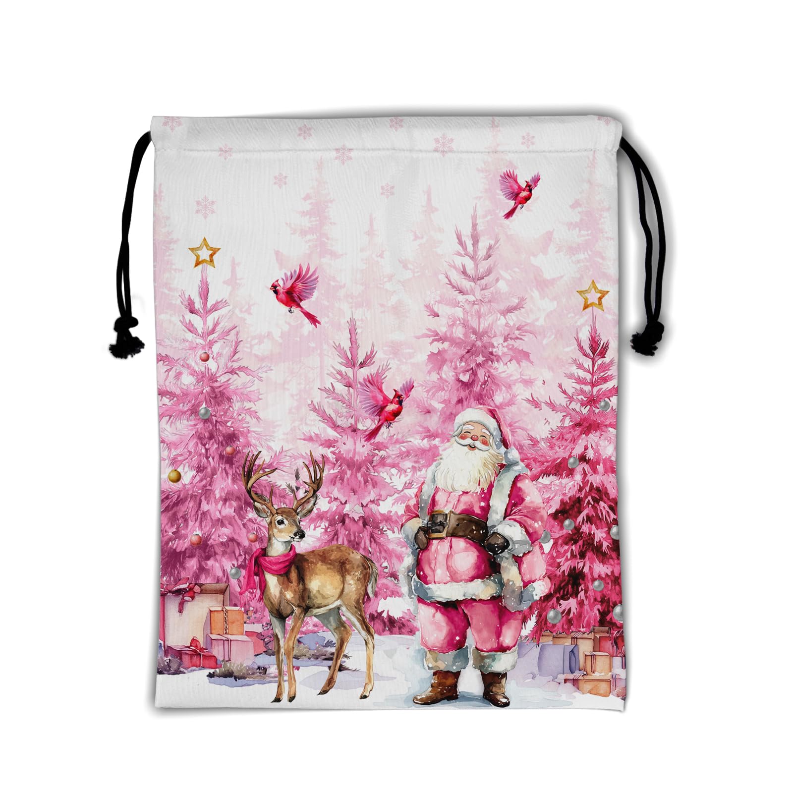 Santa Claus Gymnastics Drawstring Bags Winter Holiday Women Athlete String Bag for Holding