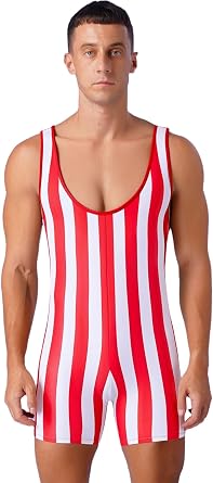 Mens One Piece Striped Swimsuit Bikini Water Sports Super Speed Dry Charm Men Surfing Bodysuits