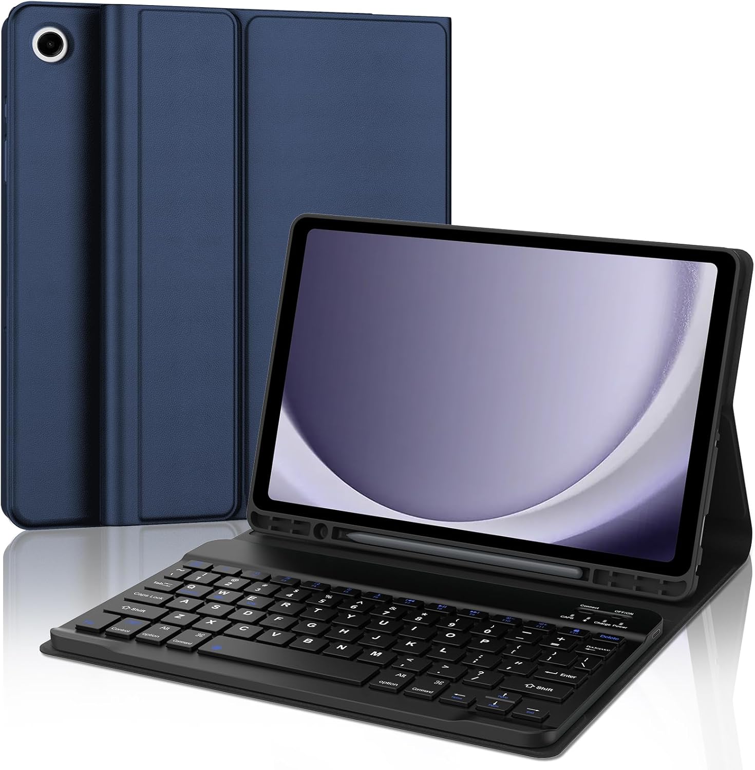 FARYODI Keyboard Case for Samsung Galaxy Tab A9 Plus/A9+ 5G 11 Inch 2023 Model (SM-X210/X216/X218), Slim Lightweight Detachable Wireless Bluetooth Keyboard with Multi-Angle Stand Cover,Dark Blue