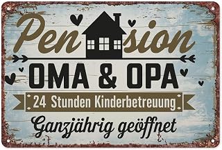 Grandparent Pension Tin Sign Interesting Metal Sign For Home, Yard, Bar, Office Wall Decoration, Measures 12x8 Inch