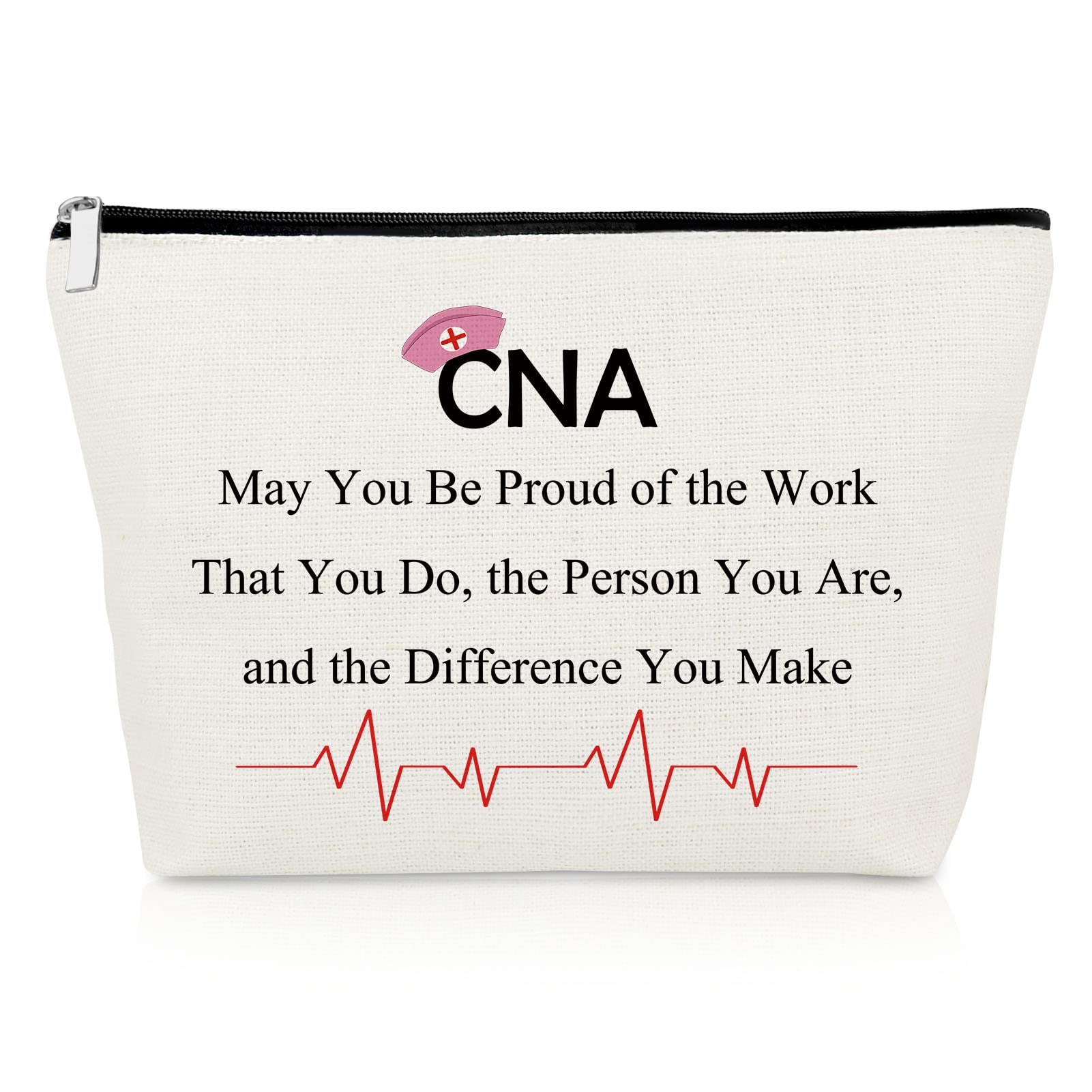 Gevody Certified Nursing Assistant Gifts for Women CNA Makeup Bag CNA Appreciation Gifts Inspirational Gift for Nurse Friends CNA Graduation Gifts