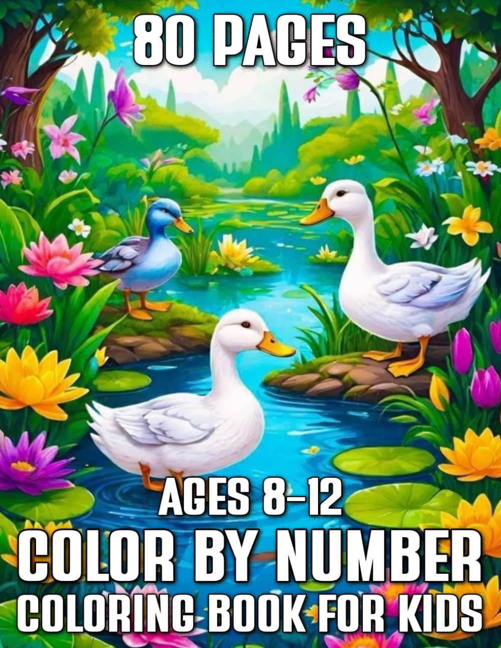 80 Pages Color by Number Coloring Book For Kids Ages 8-12: Educational and Engaging Activity Book for Older Kids | Boost Focus, Creativity & Number Skills