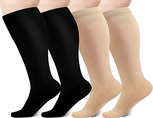 HLTPRO - Calcetines de compresión para mujeres u hombres, 6 pares de calcetines de compresión de 20 a 30 mmHg para médicos o enfermeros o para correr