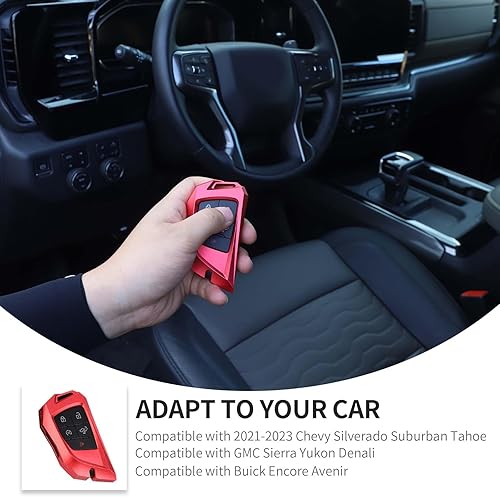 Miniatura 7 de Linskip Funda para llavero de 5 botones compatible con Chevy Silverado Suburban TahoeGMC Sierra Yukon DenaliBuick Encore Avenir 2021-2023,