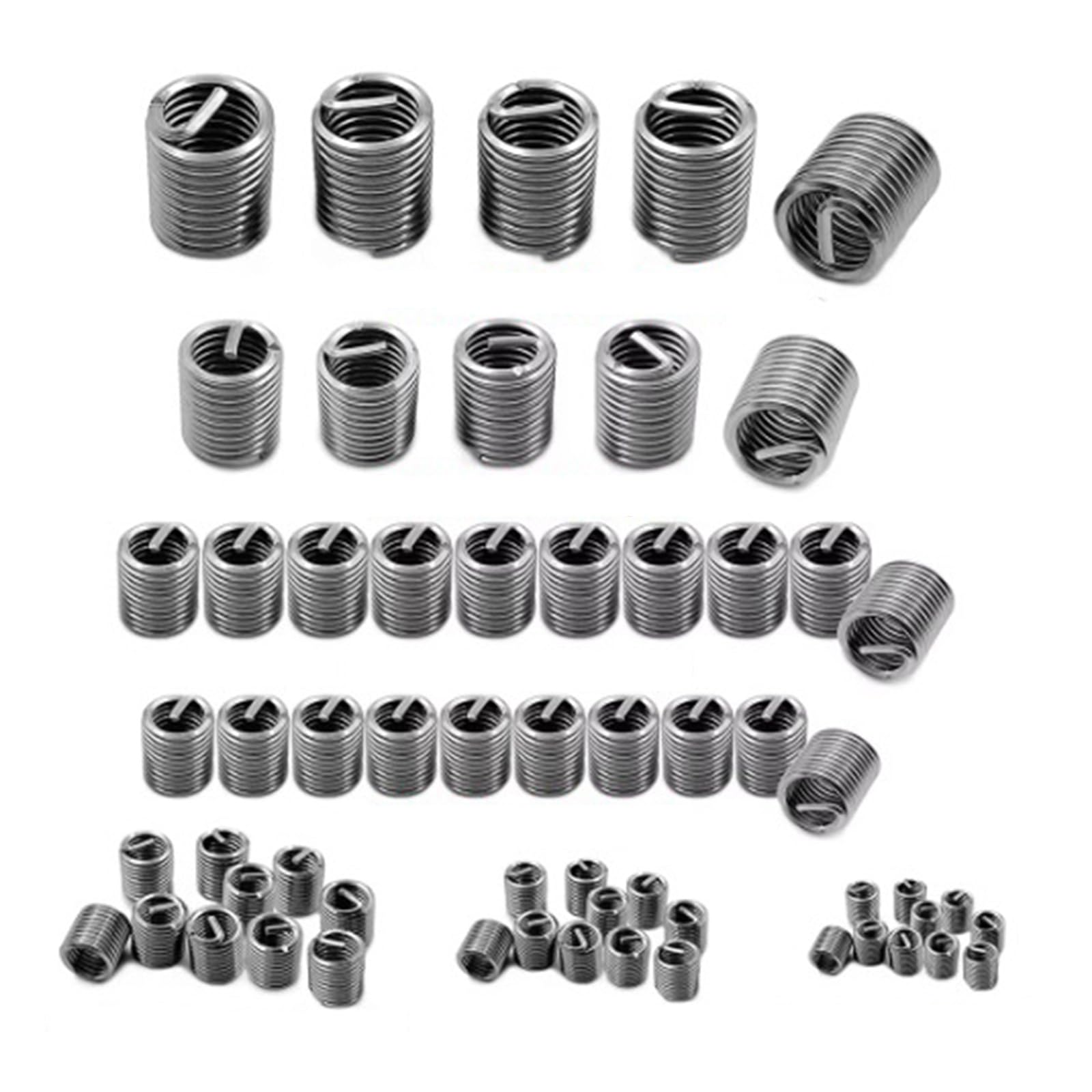 60Pcs Wire Thread Insert Thread Repair Set Fastening 3mm-12mm Stainless Steel Wire Screw for Helical Repair Durability Locking Threaded Inserts