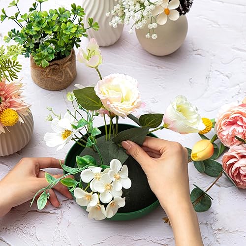 Miniatura 4 de Frienda 8 piezas de bloques de espuma floral media bola con cuenco redondo floral de espuma seca de espuma de flores verdes para arreglos florales
