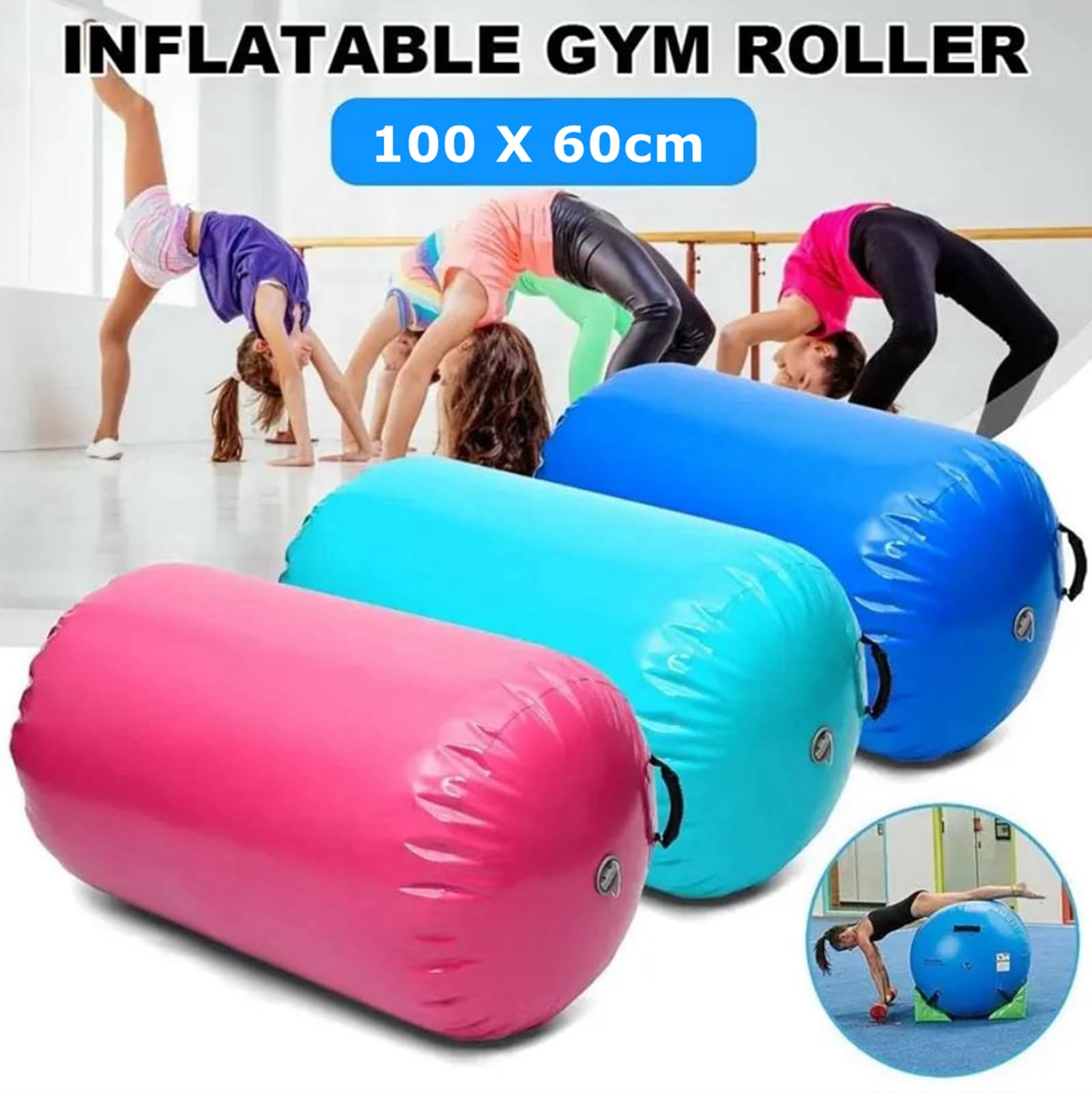Air Track Tappetino Ginnastica Artistica 2 3 4 5 6 Metri 10/20CM Spessore Materasso Ginnastica da Casa/Yoga/Formazione/Cheerleading/Divertimento Acqua con Pompa (Rose Plus, 3M15)