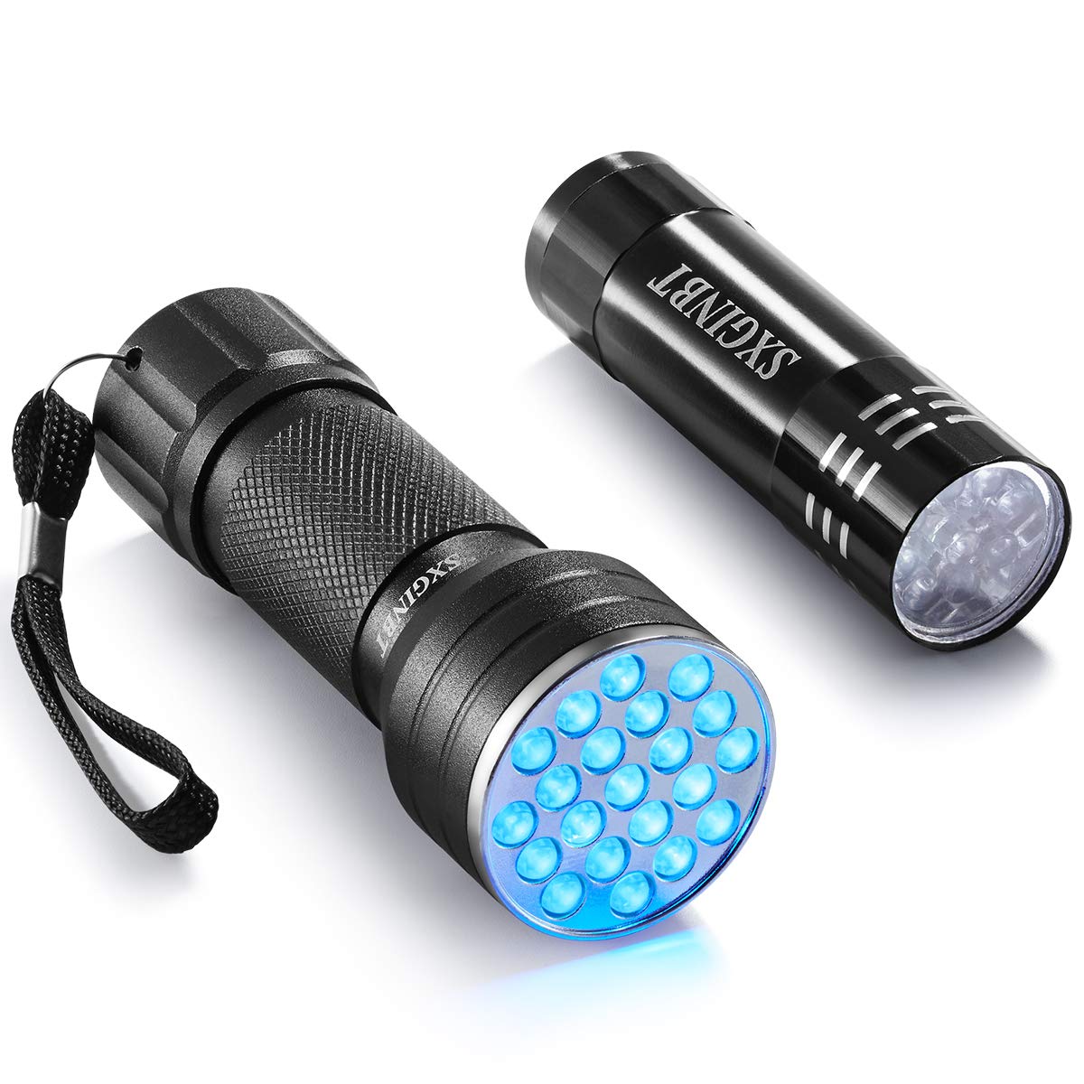 Blacklight Flashlight, UV Longwave Flashlight, SXGINBT UV-A 3W Flashlight, 385nm~395nm Black Light for Pet Urine Detection(21 LED)