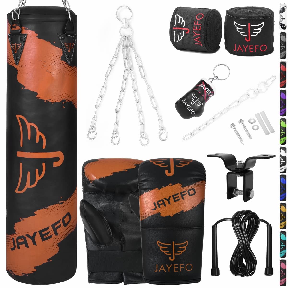 Saco De Boxeo Colgante De 4 Pies – Incluye Cadenas Y Vendas, Vacío, Para MMA Y Entrenamiento