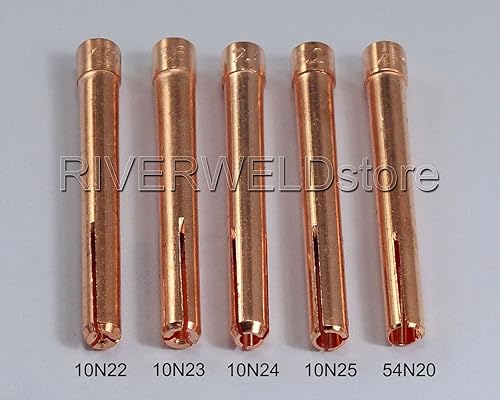 Miniatura 3 de RIVERWELD TIG Collet Bodies 10N30 10N31 10N32 10N28 406488 Boquilla de alúmina Tazas de cerámica Serie 10N Electrodo de tungsteno toriado WT20 Kit