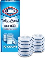 Clorox ToiletWand Disposable Toilet Cleaning Refills, Kills 99.9% Germs, 10 Count - Hygienic No-Touch Clean