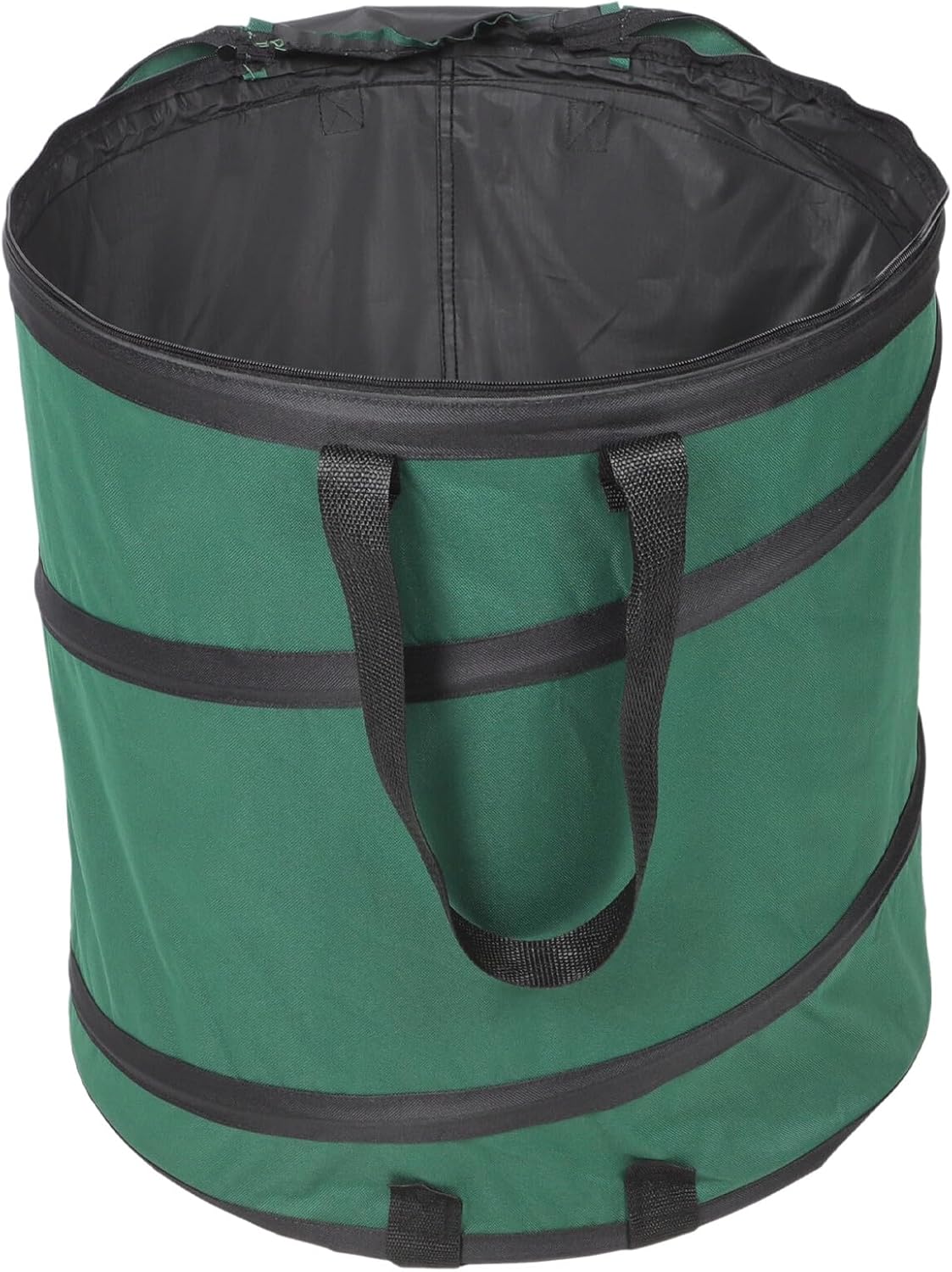 VOSAREA Reusable Garden Garbage Bag with Lid, Foldable Oxford Cloth Yard Waste Collection Pouch 47x50cm, Portable Leaf and Lawn Trash Can for Outdoor Gardening and Yard Cleanup